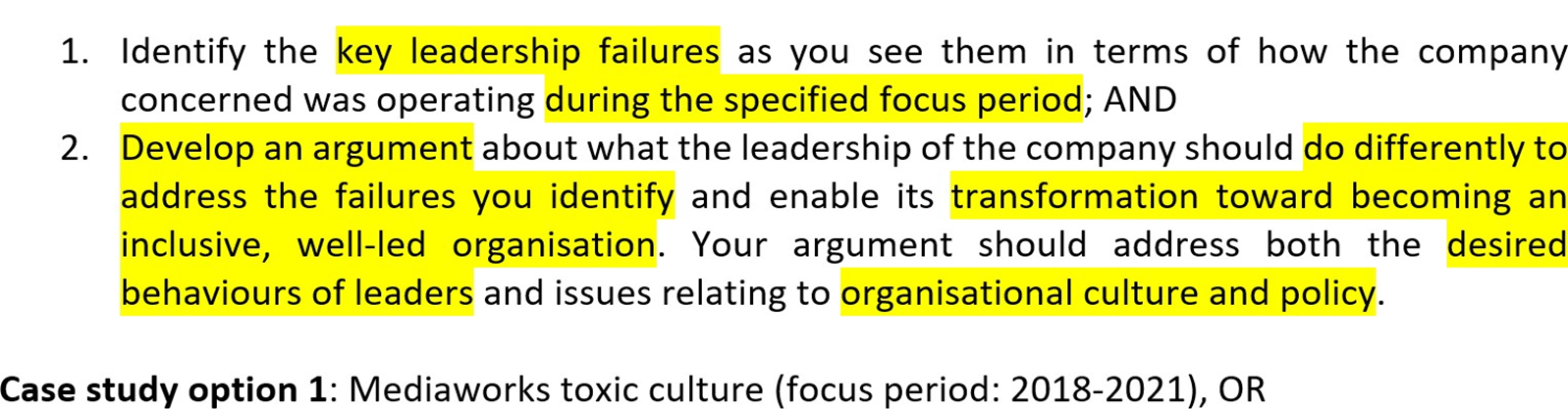 Solved 1. Identify the key leadership failures as you see | Chegg.com