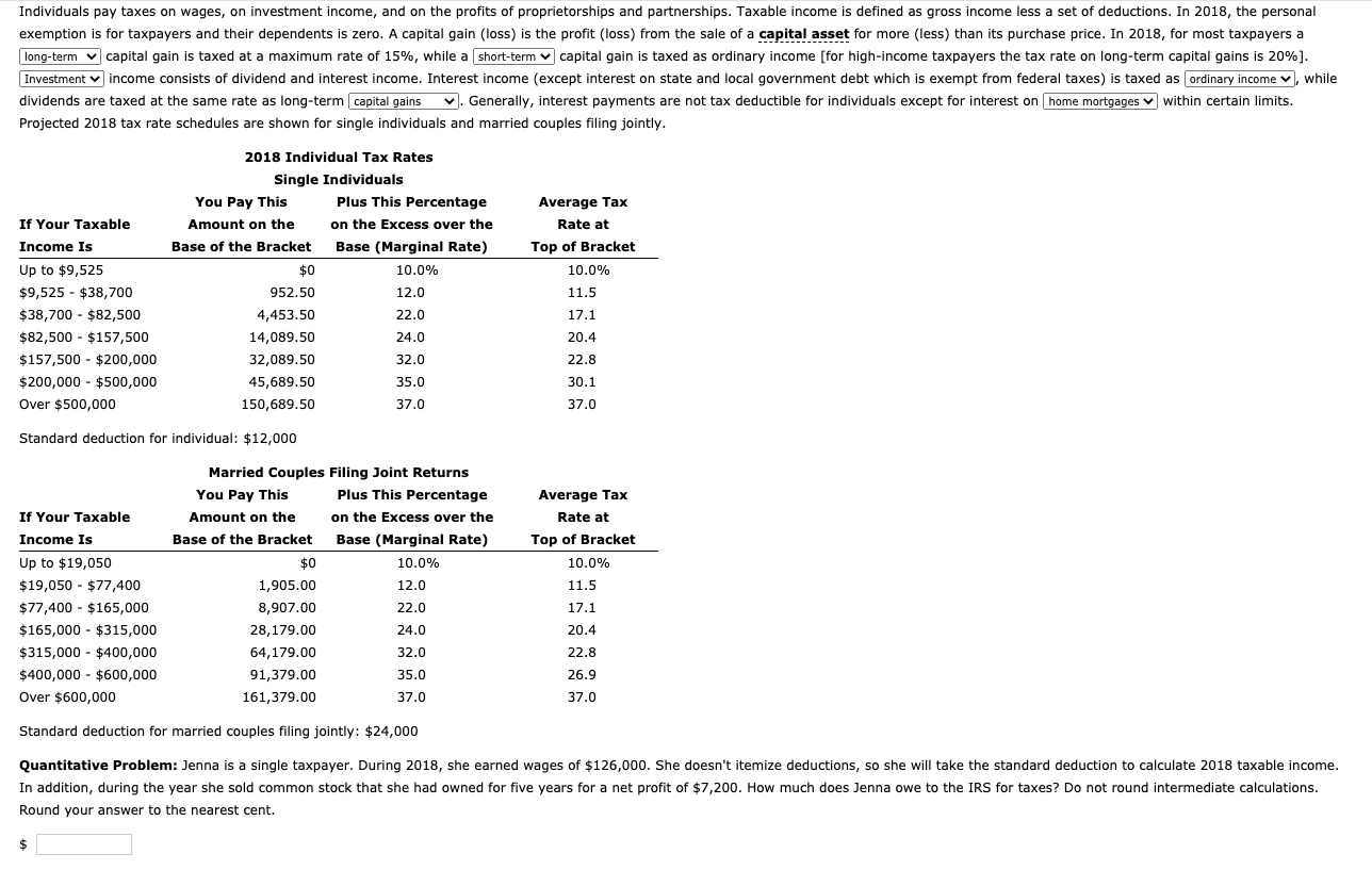 Individuals pay taxes on wages, on investment income, | Chegg.com