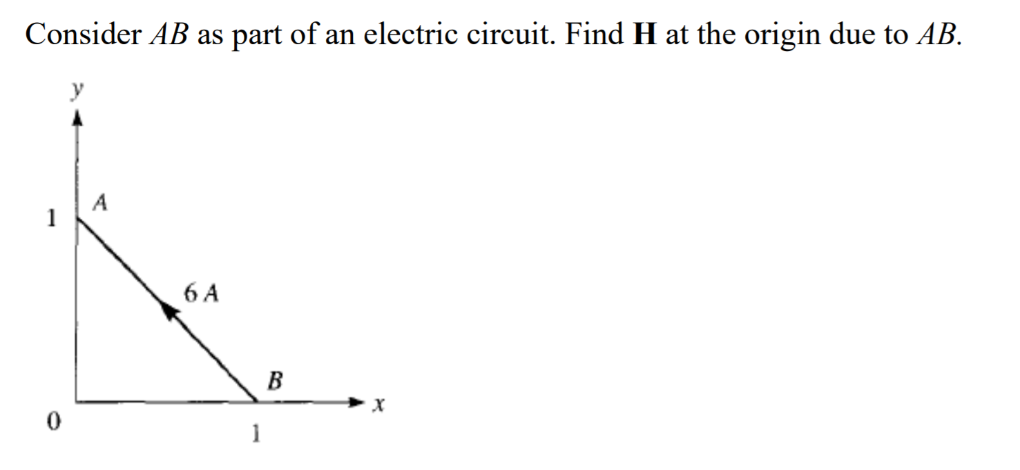 Solved Consider AB as part of an electric circuit. Find H at | Chegg.com