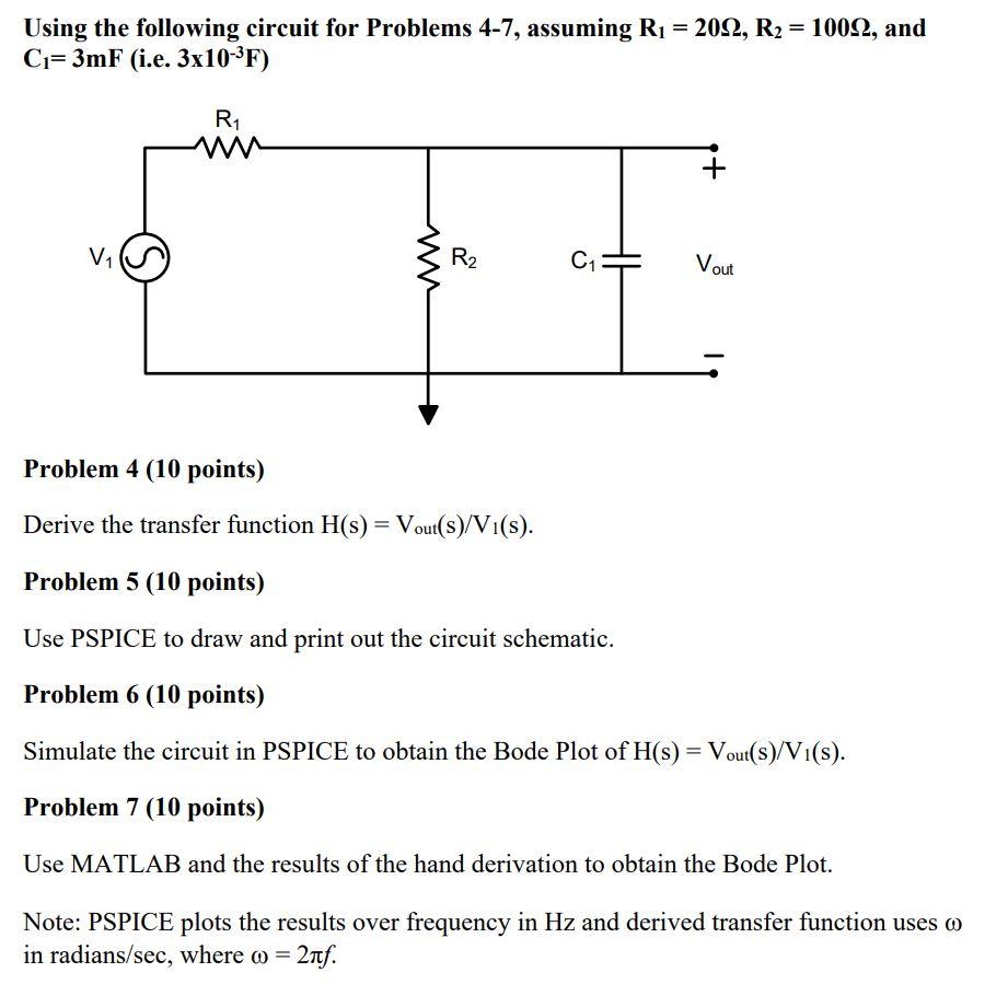 Using the following circuit for Problems 4-7, | Chegg.com