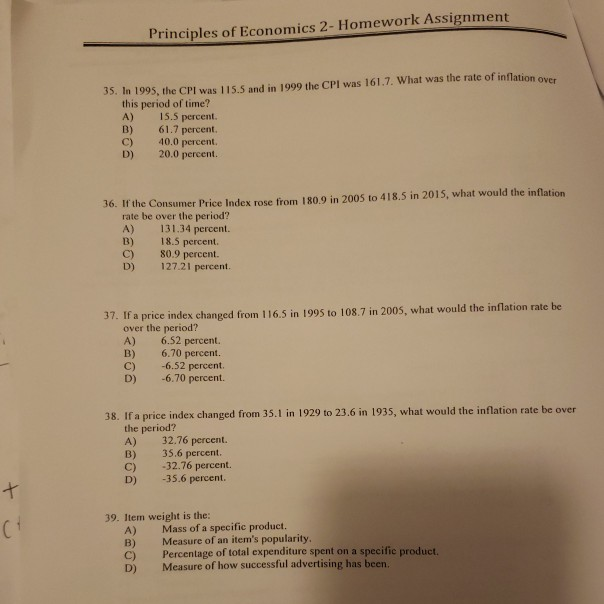 Solved Principles of Economics 2- Homework Assignment 35. In | Chegg.com