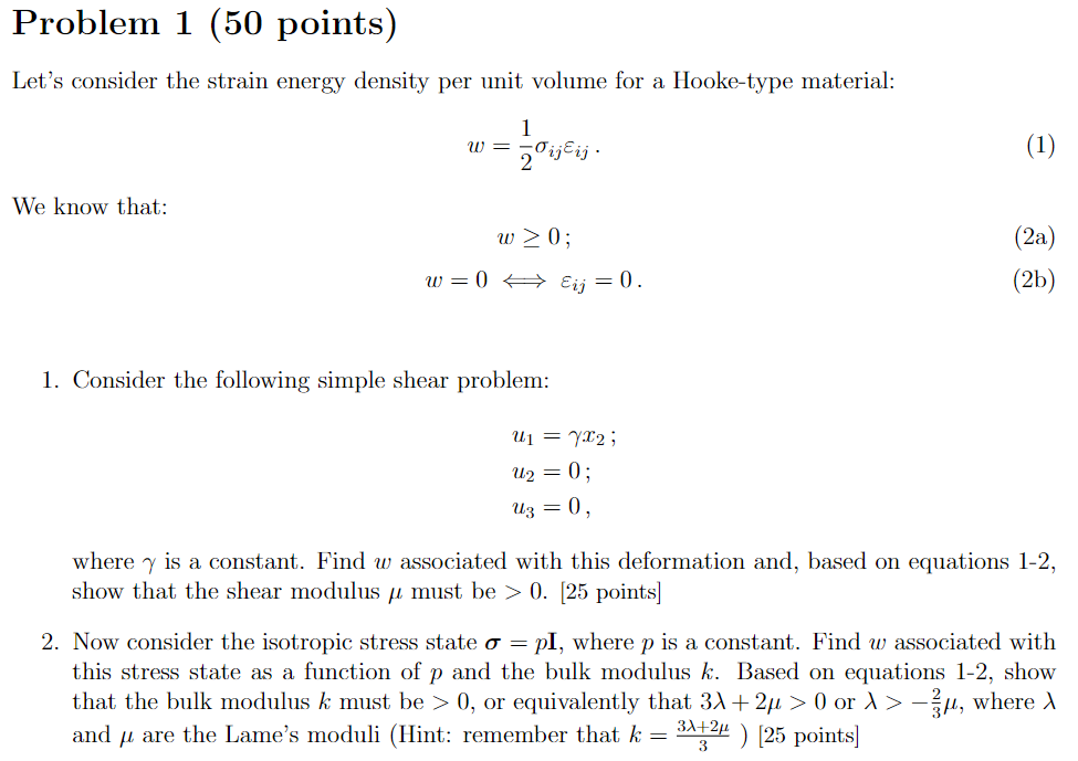 Problem 1 (50 Points) Let's Consider The Strain | Chegg.com