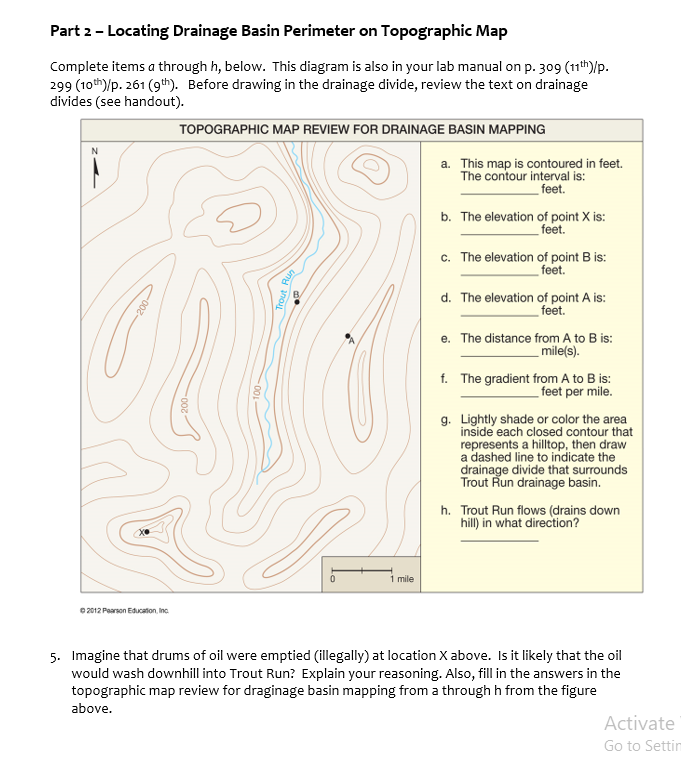 Solved Part 2 - Locating Drainage Basin Perimeter on | Chegg.com