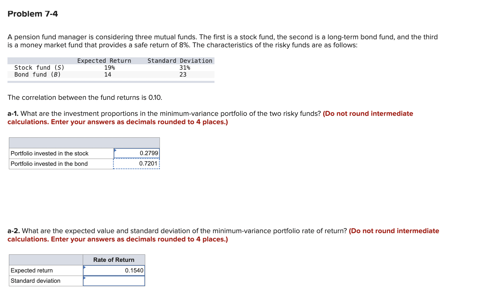 Solved Problem 7-4A pension fund manager is considering | Chegg.com