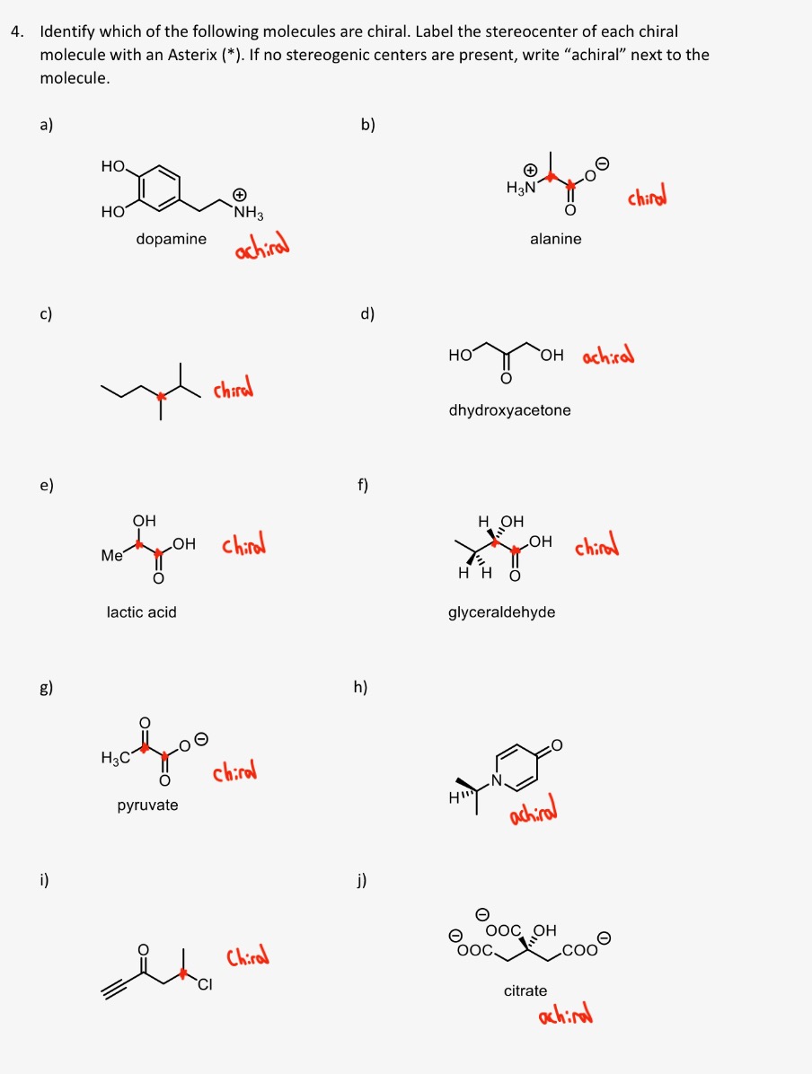 Solved 4. Identify which of the following molecules are | Chegg.com