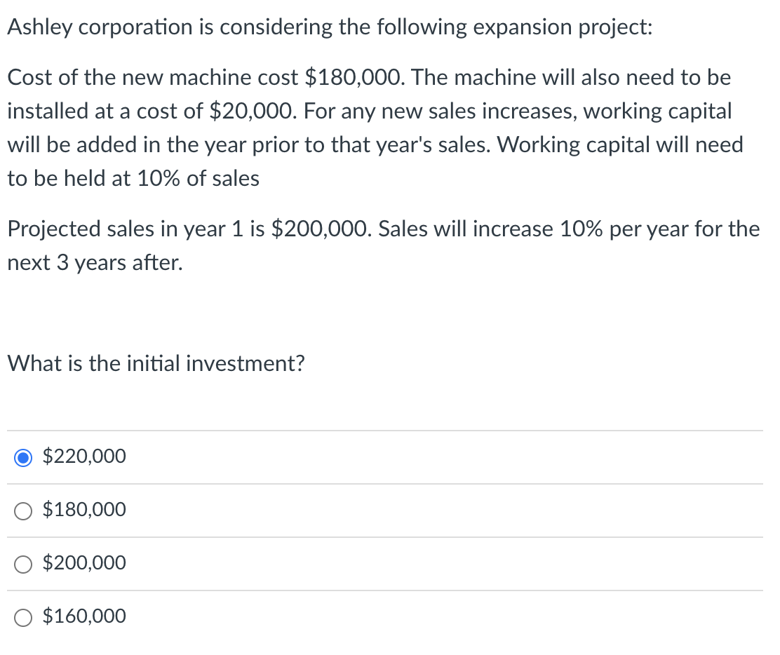 Solved Ashley corporation is considering the following