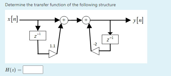 Solved Determine the transfer function of the following | Chegg.com