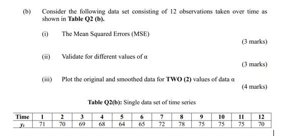 Solved (b) Consider The Following Data Set Consisting Of 12 | Chegg.com