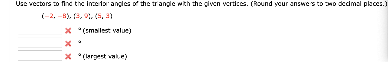 Solved Use vectors to find the interior angles of the | Chegg.com
