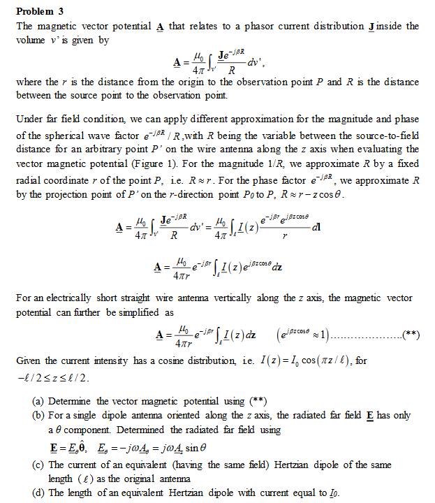 Solved Problem 3 The magnetic vector potential A that | Chegg.com