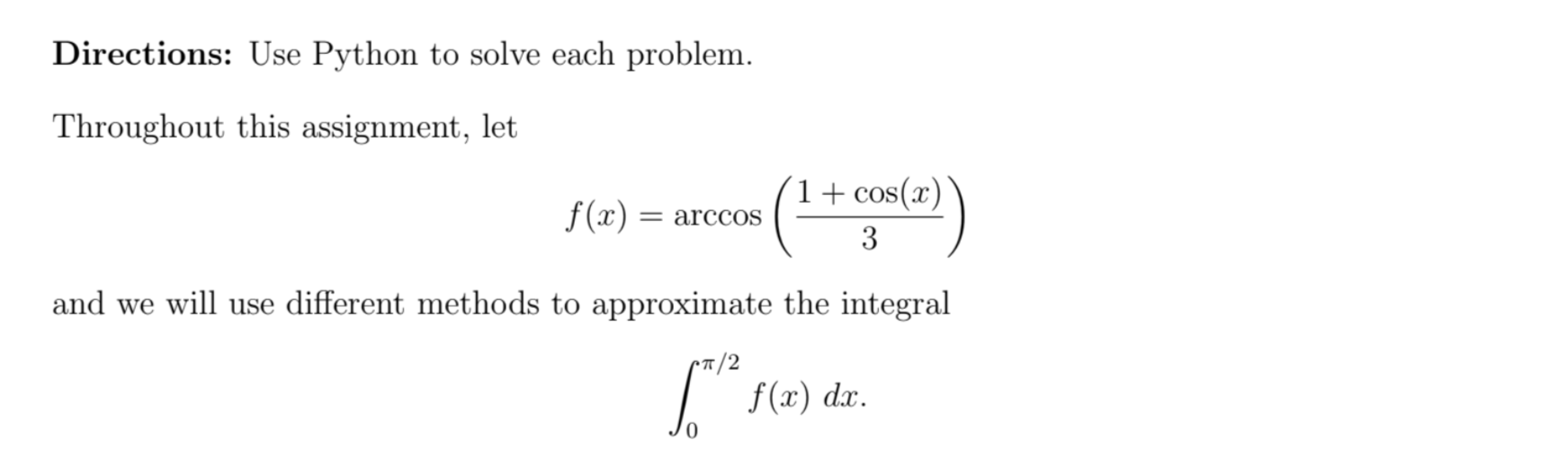 Solved Directions: Use Python to solve each problem. | Chegg.com