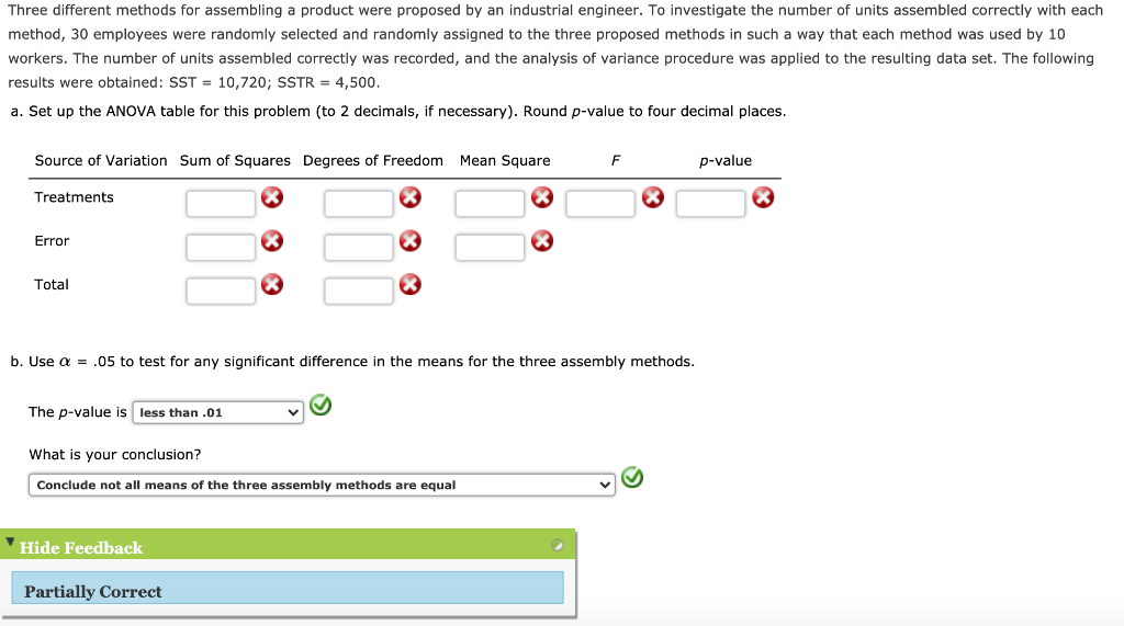 Solved Three different methods for assembling a product were