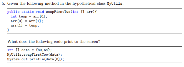 java math hypot() method example Images High Quality... Solved 5. Given the following method in the hypothetical | Chegg.com