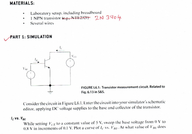 Solved MATERIALS: Laboratory setup, including breadboard I | Chegg.com