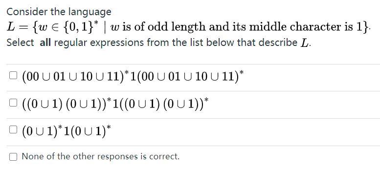 Solved Consider the language L = {w € {0,1}* | w is of odd | Chegg.com