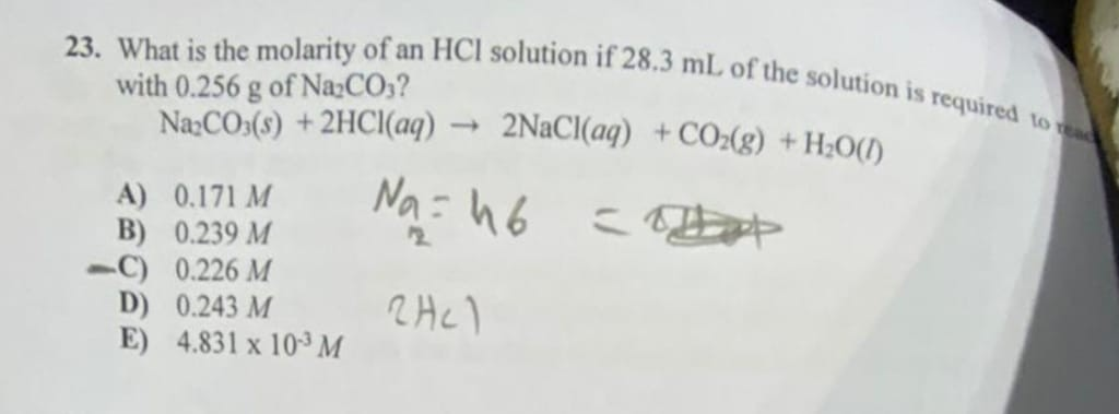 SOLVED: QUESTION (15 MARKS) Calculate The Concentration Of