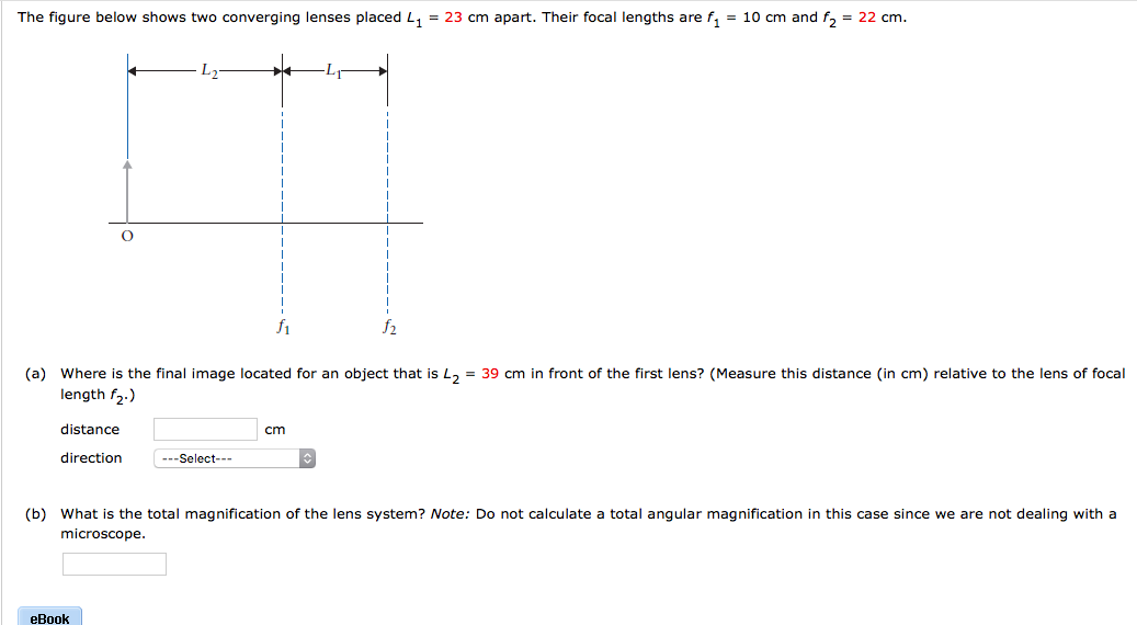 Solved The figure below shows two converging lenses placed | Chegg.com