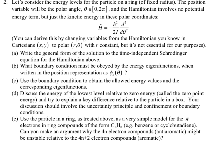 Solved 2. Let's consider the energy levels for the particle | Chegg.com