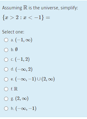 Solved Assuming R Is The Universe Simplify 2 X 1 Chegg Com