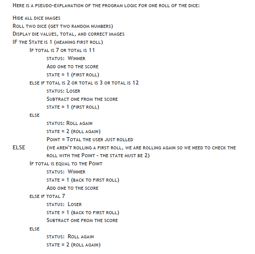 Solved Figure 1: A Flowchart for the Game of Craps In this | Chegg.com