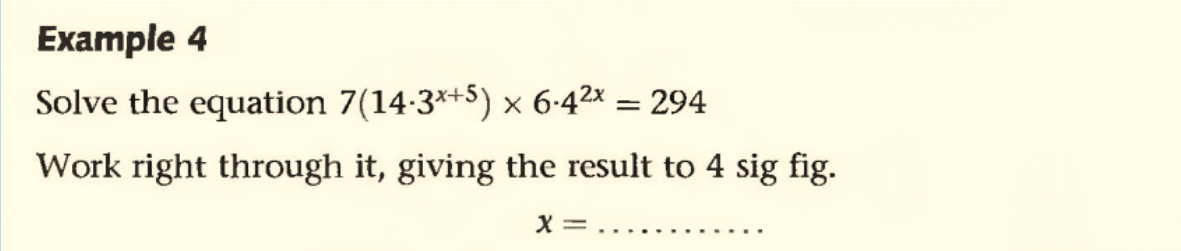 Solved Example 4 Solve the equation 7(14-3x+5) x 6-424 = 294 | Chegg.com