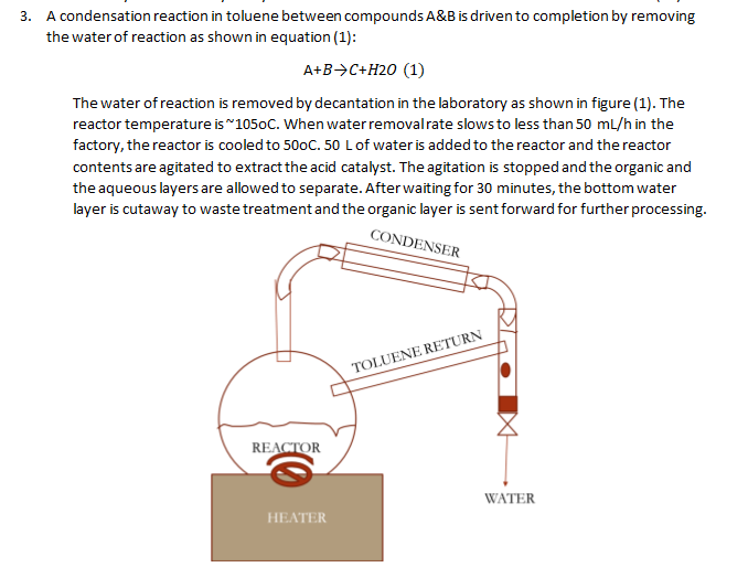 3. A condensation reaction in toluene between | Chegg.com