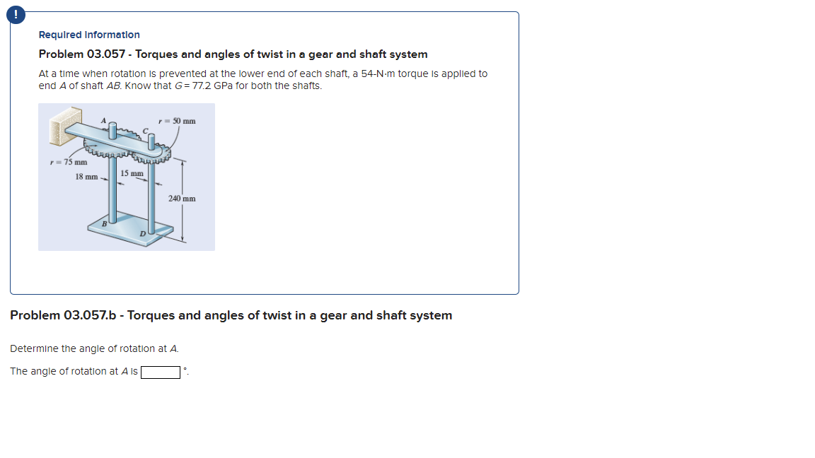 Solved Required Information Problem 03.057 - Torques And | Chegg.com