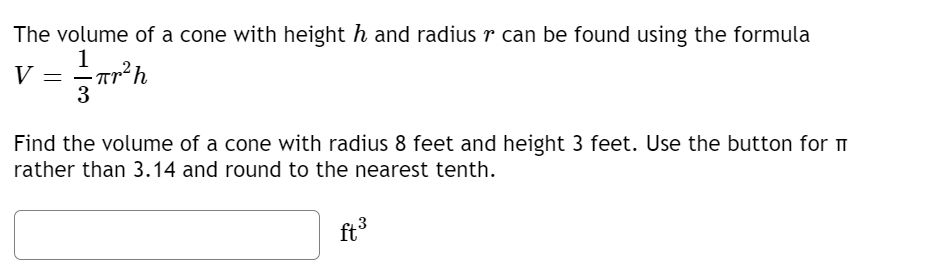 how to find radius of a cone with volume and height