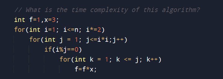 Solved What is the time complexity of this | Chegg.com