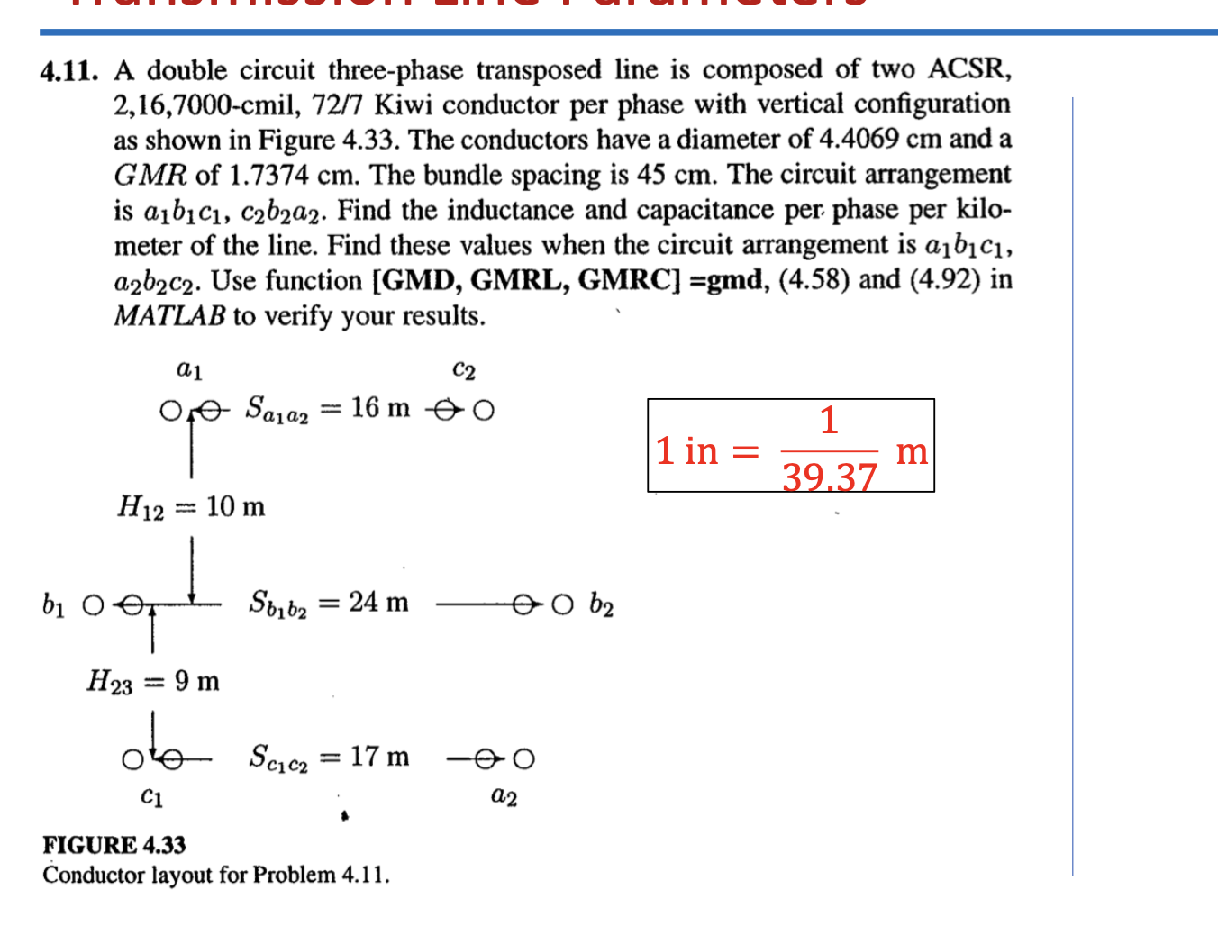 Solved 411 A Double Circuit Three Phase Transposed Line Is 8191