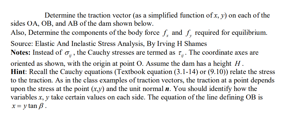 Determine the traction vector (as a simplified | Chegg.com