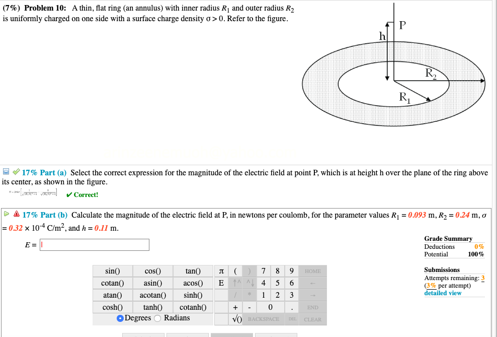 Solved 7 Problem 10 A Thin Flat Ring An Annulus Wi Chegg Com