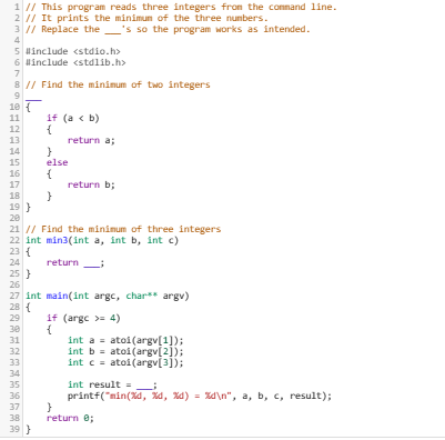 Solved NOSS 1 // This program reads three integers from the | Chegg.com