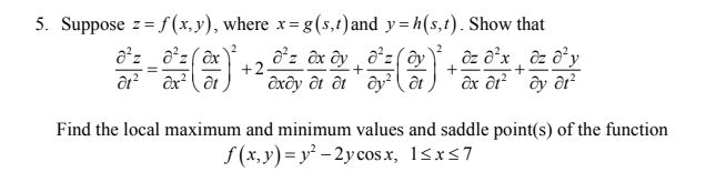 Solved 5 Suppose Z F X Y Where X G St And Y H S T Chegg Com