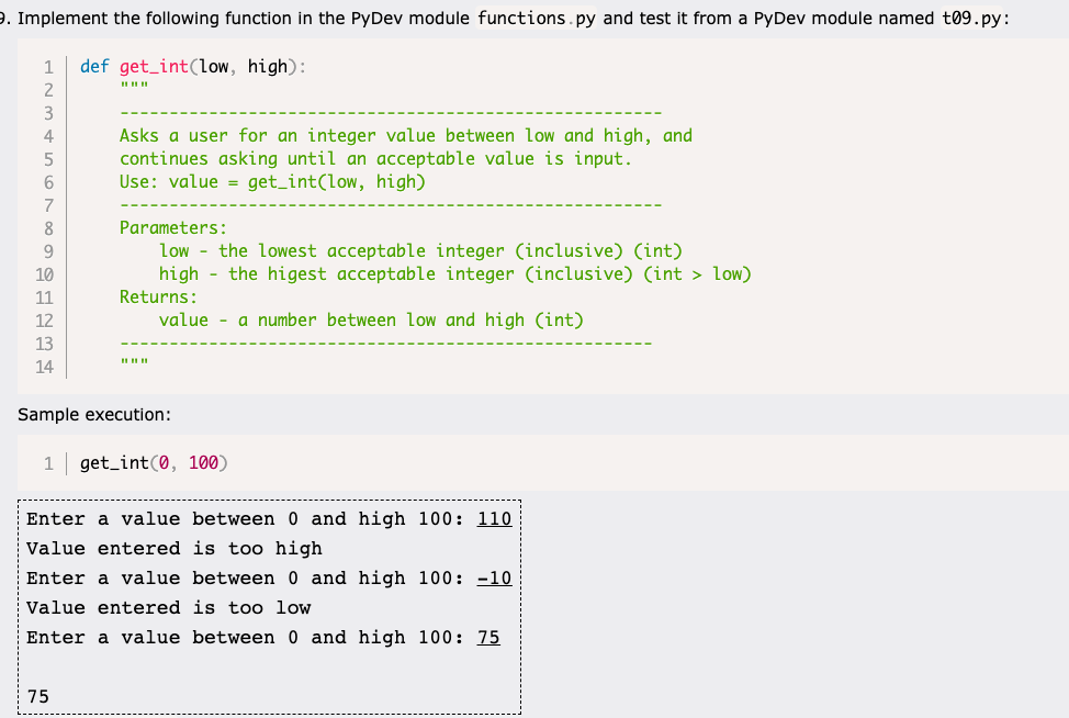 Solved Implement The Following Function In The PyDev Module | Chegg.com