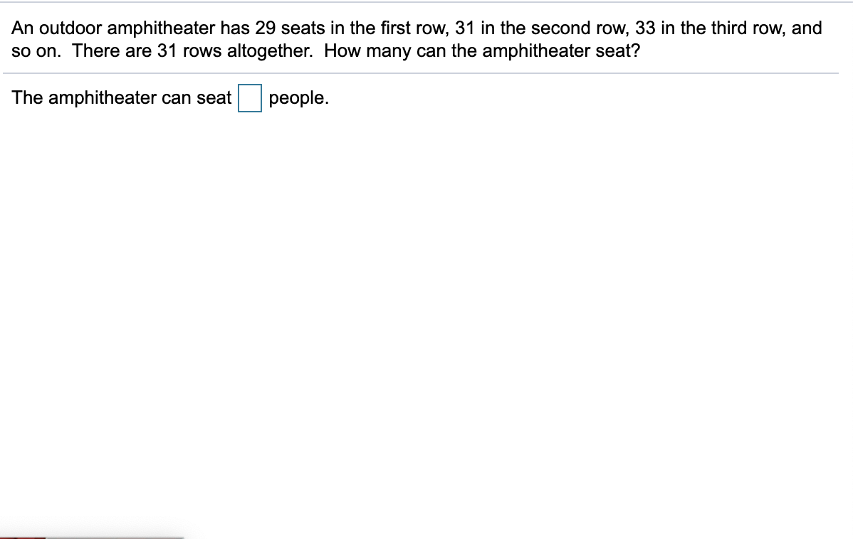 Solved An outdoor amphitheater has 29 seats in the first Chegg