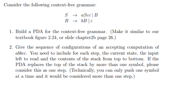 Solved Consider the following context-free grammar: S → | Chegg.com