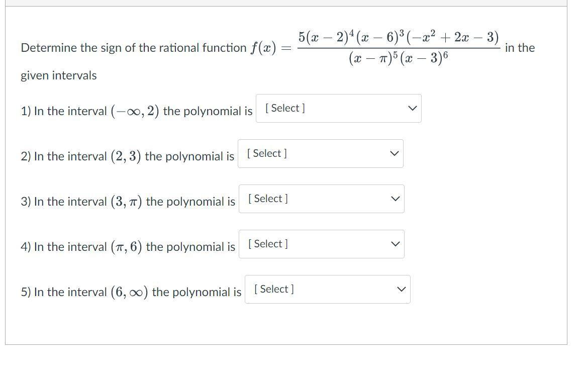 Solved Determine the sign of the rational function | Chegg.com