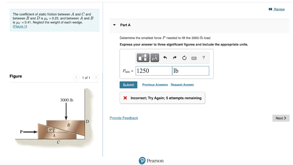 Solved The coefficient of static friction between A and C | Chegg.com