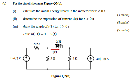 Solved (6) b For the circuit shown in Figure Q2(b), (1) (3 | Chegg.com