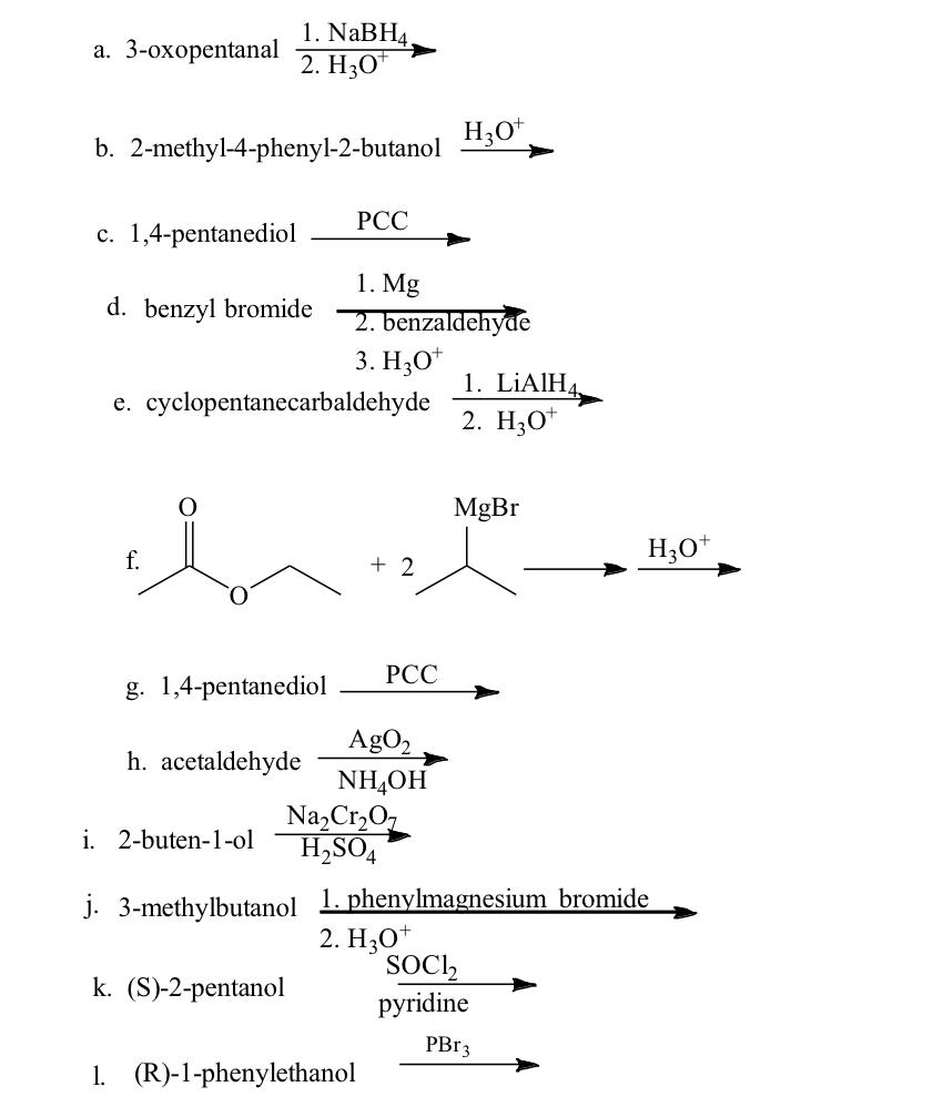 Solved A 3 Oxopentanal 1 Nabh4 2 H307 H307 B Chegg Com