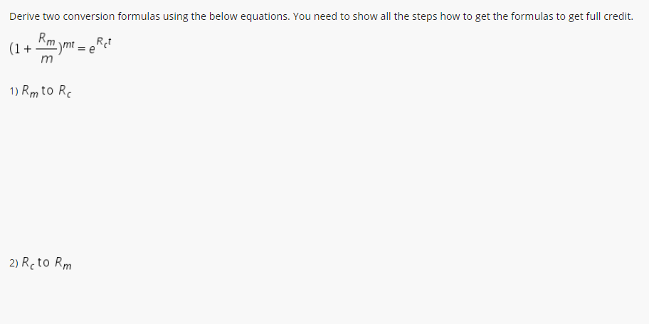 Solved Derive two conversion formulas using the below | Chegg.com