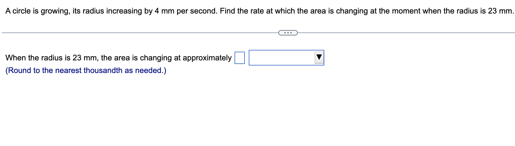 Solved A circle is growing, its radius increasing by 4 mm | Chegg.com