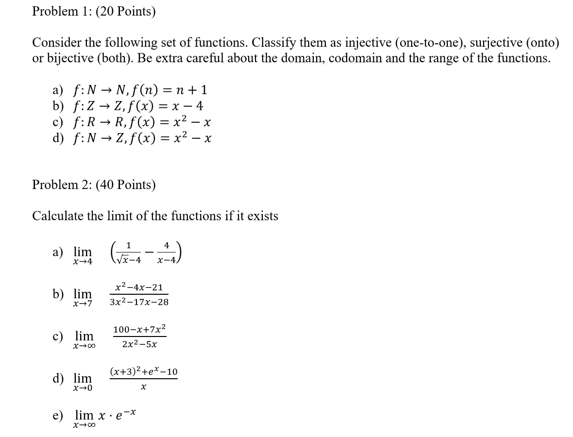 Solved Problem 1 Points Consider The Following Set Chegg Com