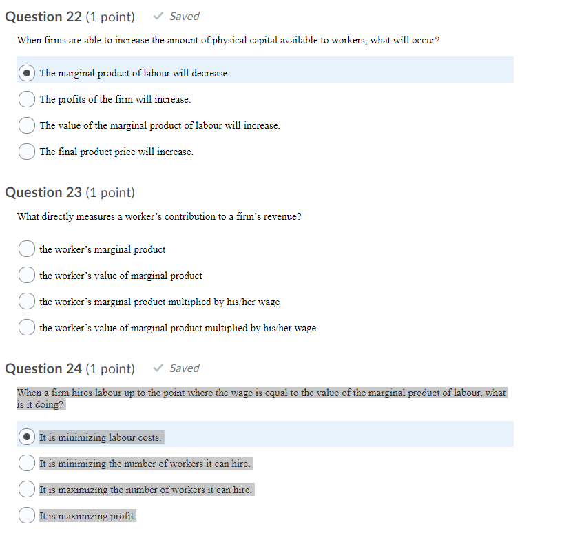 Solved Question 22 (1 point) Saved When firms are able to | Chegg.com