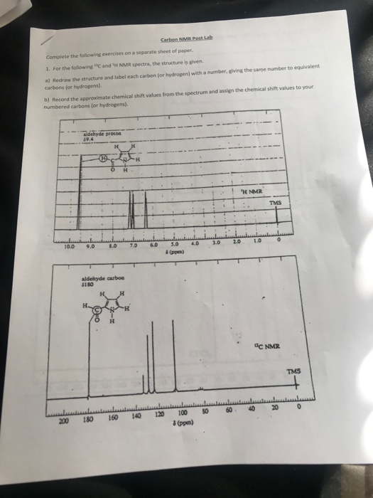 Solved Carbon NMR Post Lab Complete the following exercises | Chegg.com