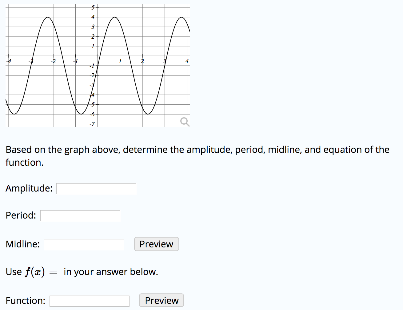 Solved -7+ Based on the graph above, determine the | Chegg.com