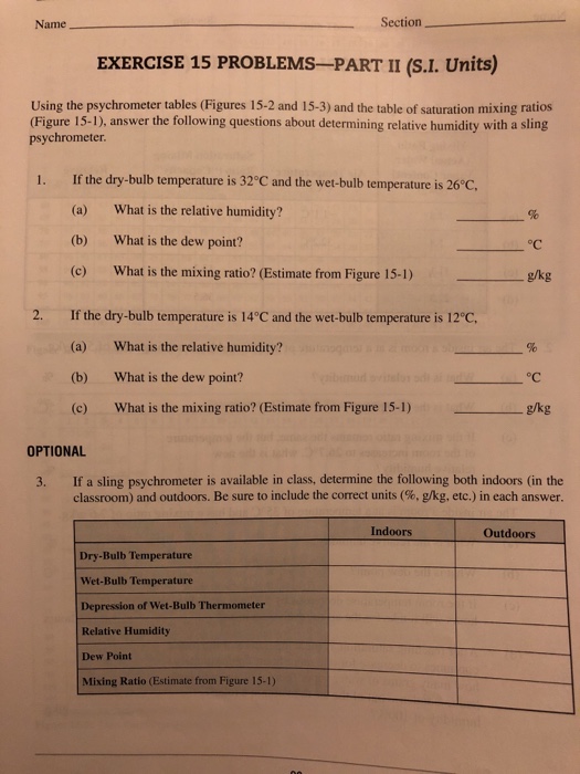 Solved EXERCISE 15 PROBLEMS-PART I (S.I. Units) 1. Complete | Chegg.com