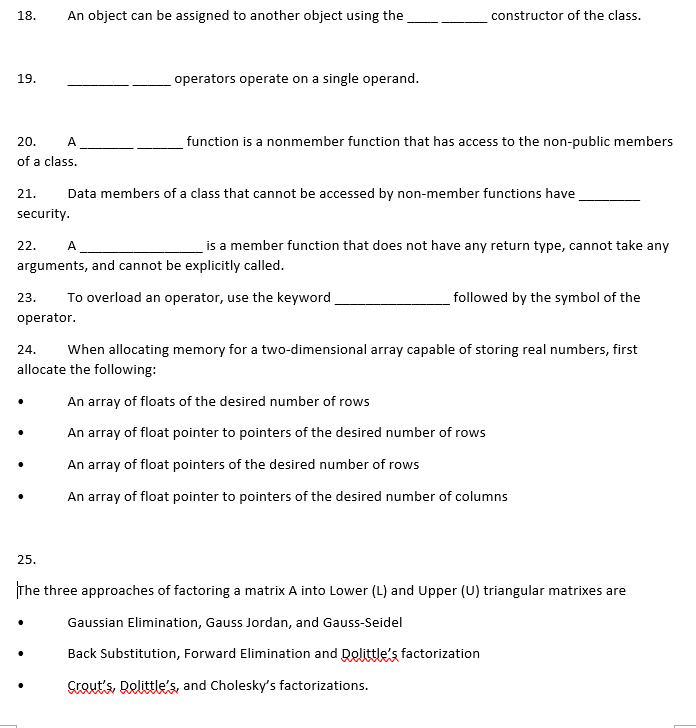 Solved These are C++ problems Please fill in the blank or | Chegg.com