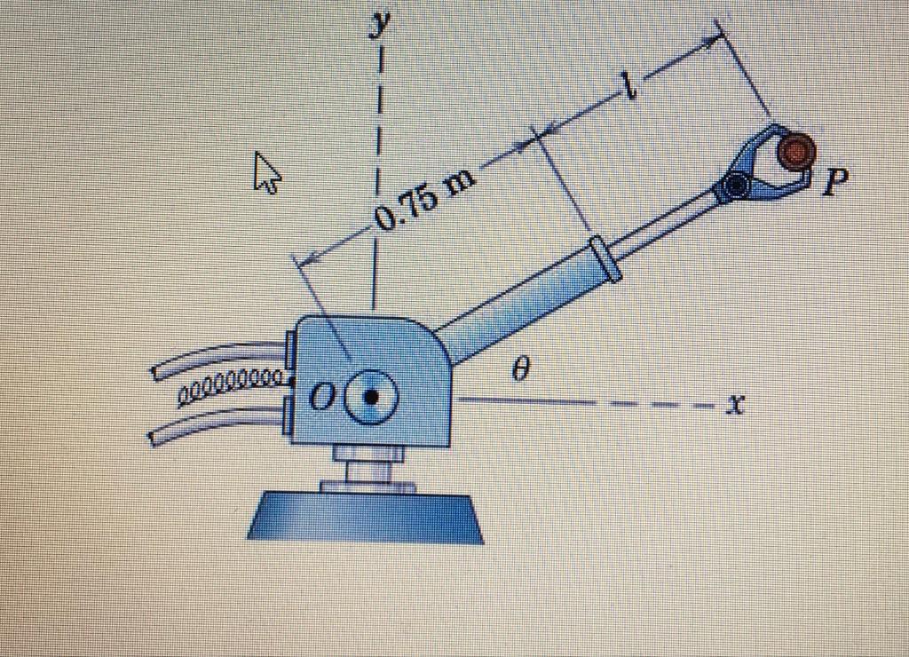 Solved A robot arm can rise and fall at an angle of 0 as | Chegg.com